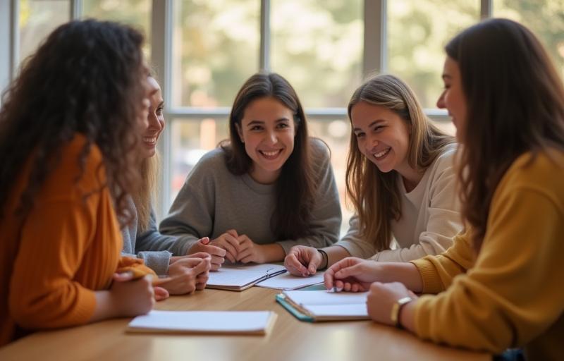 Group of students engaged in discussion or activity